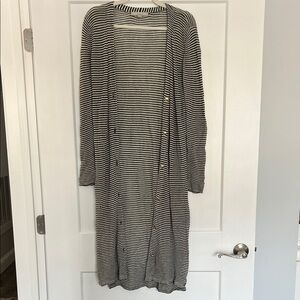 LOFT Striped Long Cardigan